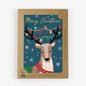 Pack of Christmas cards with a reindeer design on a white background