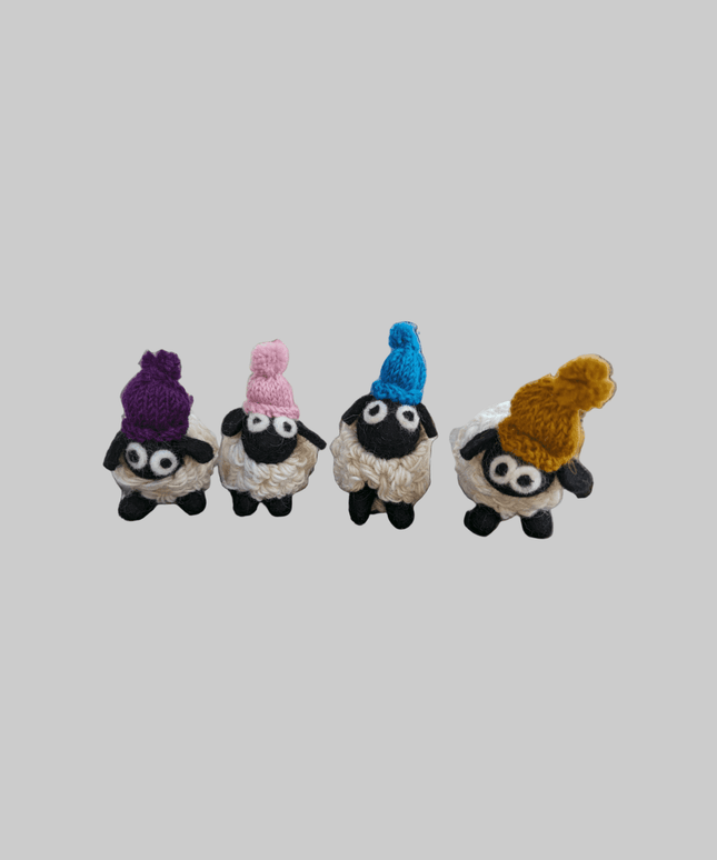 Felted Sheep with Knitted Beanie