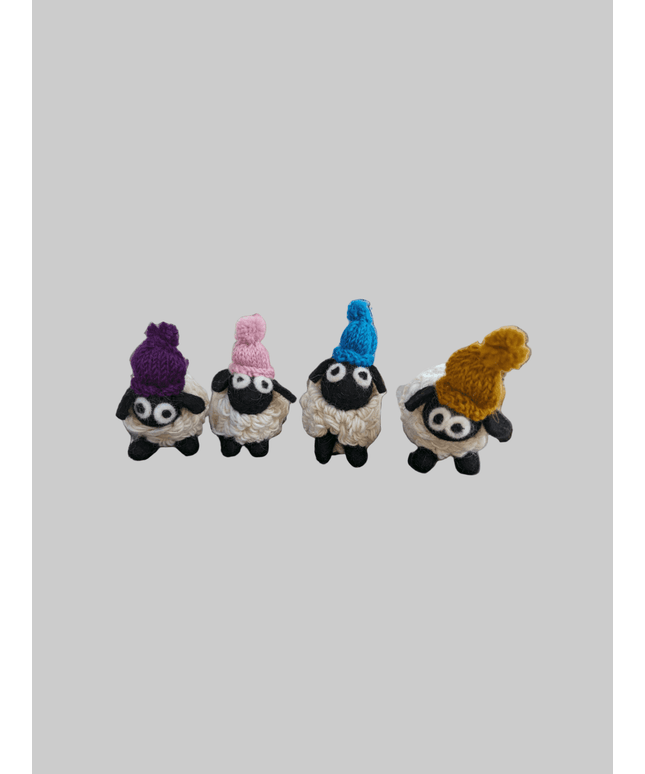 Felted Sheep with Knitted Beanie