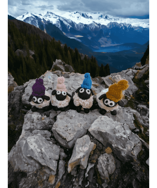 Felted Sheep with Knitted Beanie