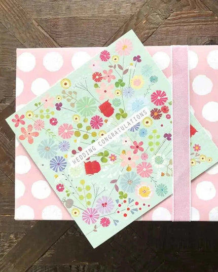 Silver Foiled Floral Wedding Card