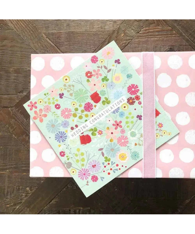 Silver Foiled Floral Wedding Card