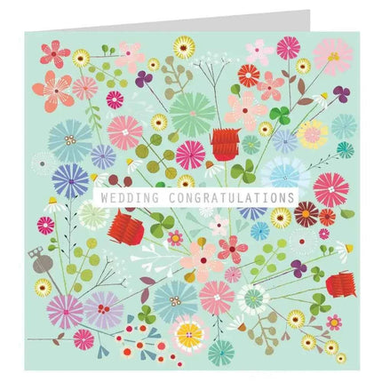 Silver Foiled Floral Wedding Card