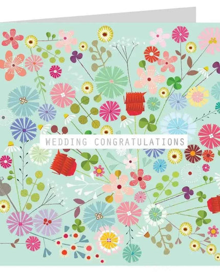 Silver Foiled Floral Wedding Card