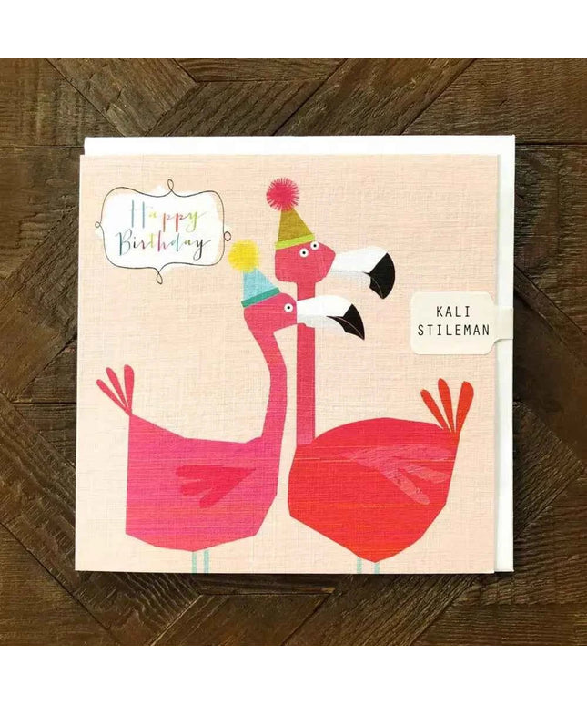 Flamingos Happy Birthday Card