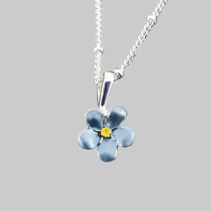 Forget Me Not Blue Mini Flower Pendant Necklace