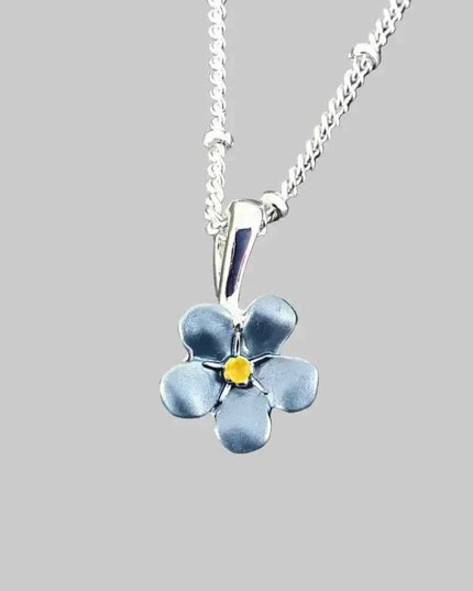 Forget Me Not Blue Mini Flower Pendant Necklace