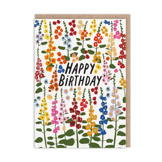 Foxgloves Happy Birthday Card - greetings card