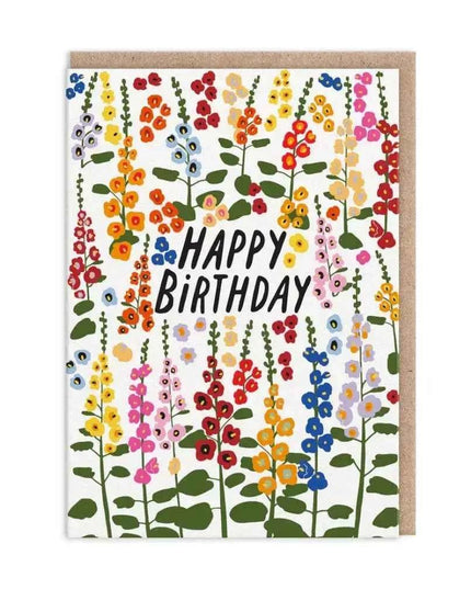 Foxgloves Happy Birthday Card