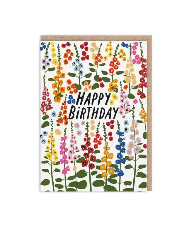 Foxgloves Happy Birthday Card