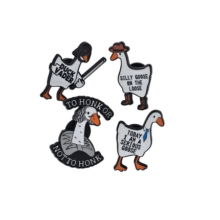 Fun and quirky enamel goose pins