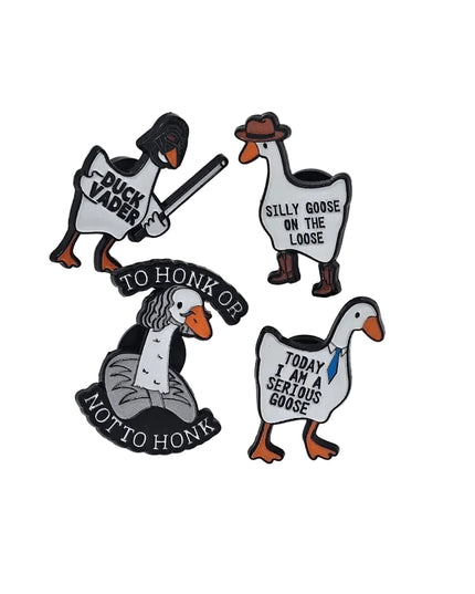 Fun and quirky enamel goose pins