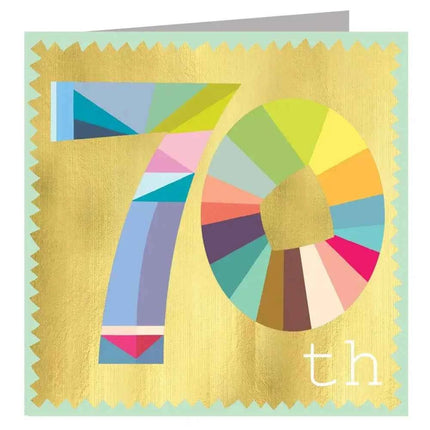 Gold Foiled Seventy Greetings Card