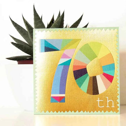 Gold Foiled Seventy Greetings Card
