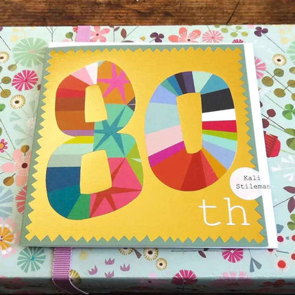 Gold Foiled Eighty Greetings Card