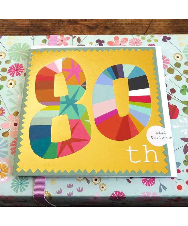 Gold Foiled Eighty Greetings Card