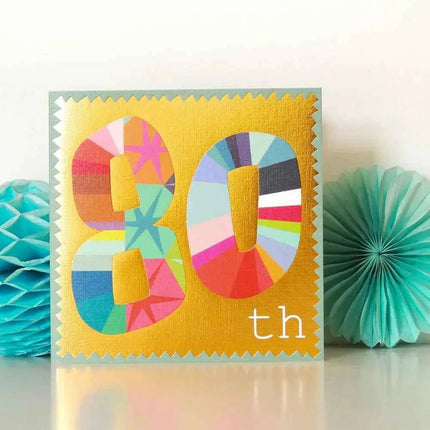 Gold Foiled Eighty Greetings Card