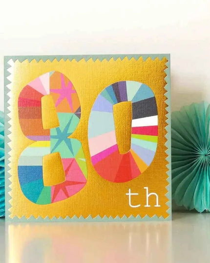 Gold Foiled Eighty Greetings Card