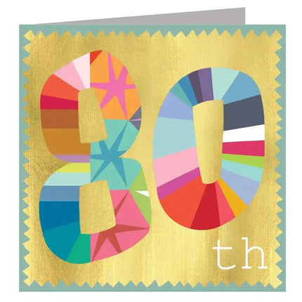 Gold Foiled Eighty Greetings Card
