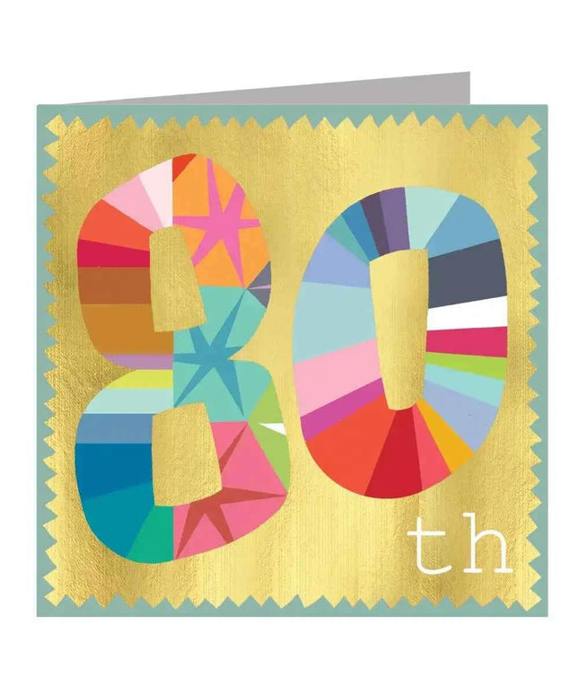 Gold Foiled Eighty Greetings Card