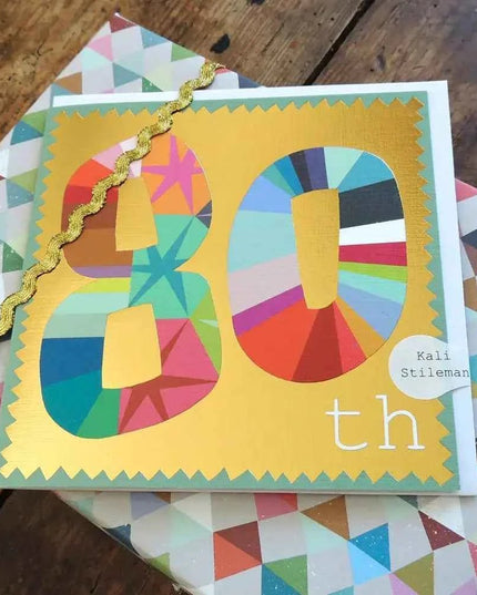 Gold Foiled Eighty Greetings Card