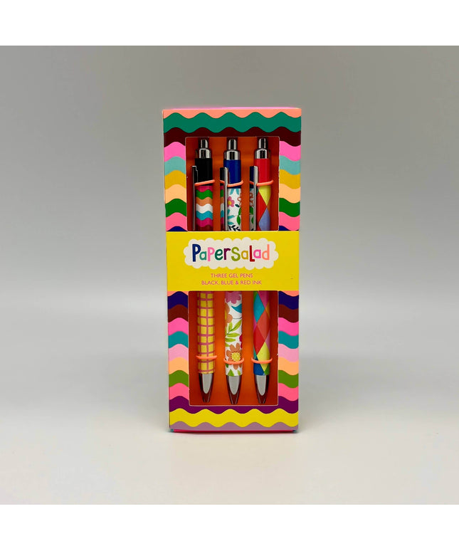 Gift Box 3 Gel Pens Paper Salad Colourful Stationery