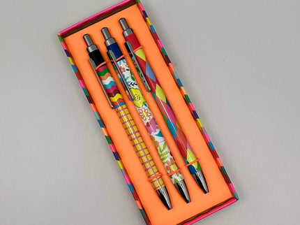 Gift Box 3 Gel Pens Paper Salad Colourful Stationery