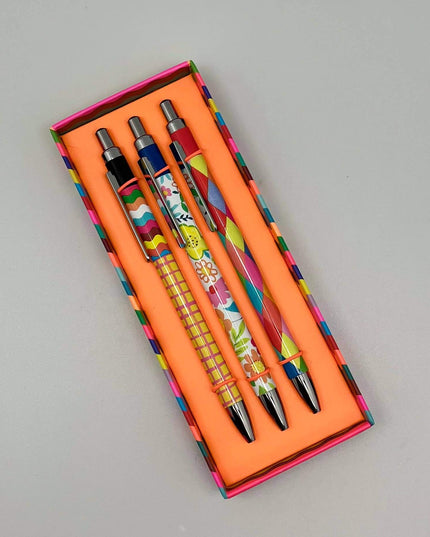 Gift Box 3 Gel Pens Paper Salad Colourful Stationery