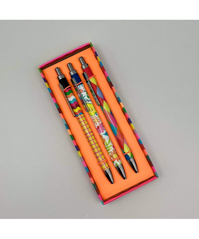Gift Box 3 Gel Pens Paper Salad Colourful Stationery