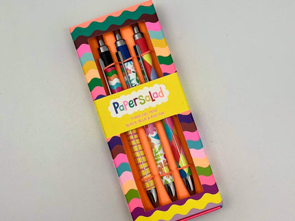 Gift Box 3 Gel Pens Paper Salad Colourful Stationery