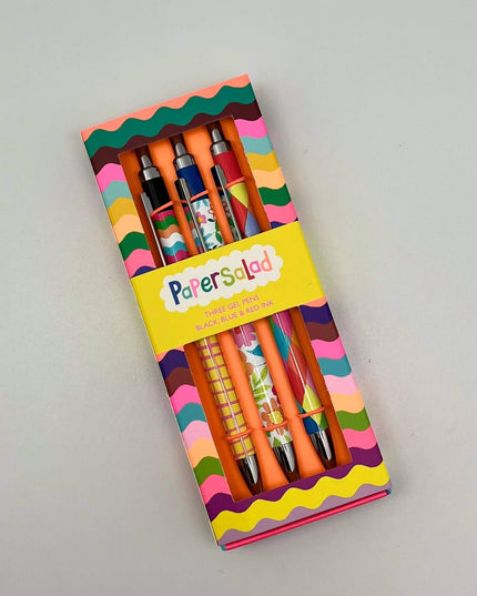 Gift Box 3 Gel Pens Paper Salad Colourful Stationery