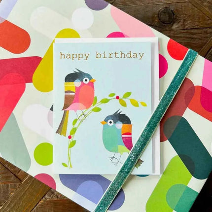 Gold Foiled Birdie Birthday Card