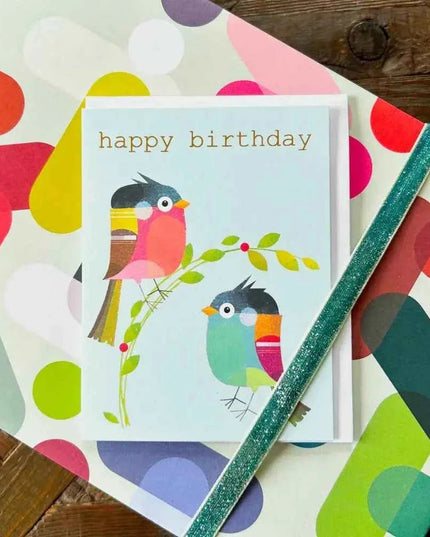 Gold Foiled Birdie Birthday Card