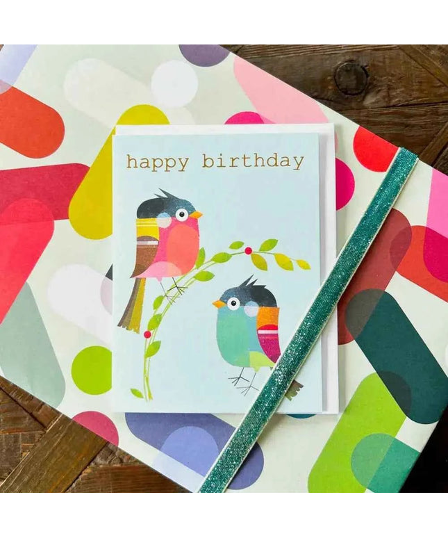 Gold Foiled Birdie Birthday Card