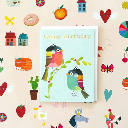 Gold Foiled Birdie Birthday Card