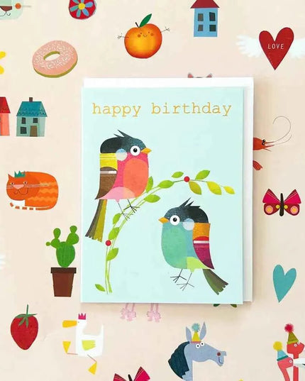 Gold Foiled Birdie Birthday Card