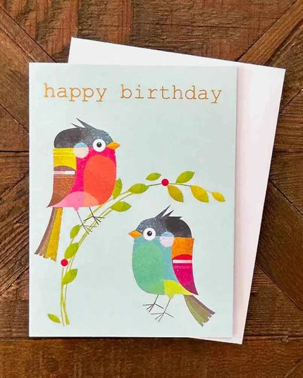 Gold Foiled Birdie Birthday Card