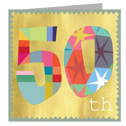 Gold Foiled Fifty Card