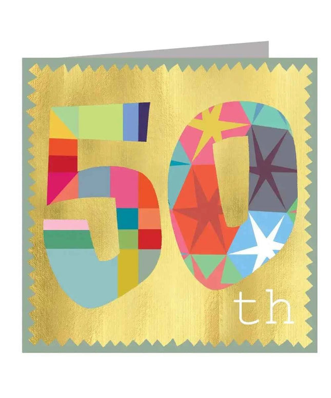 Gold Foiled Fifty Card