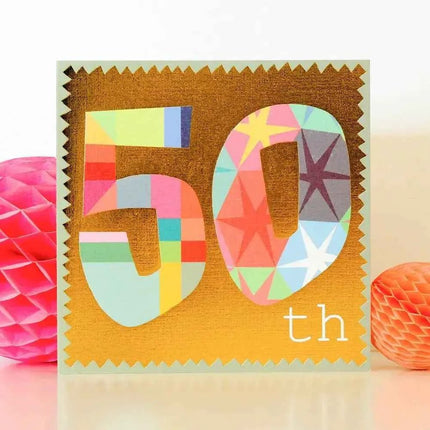 Gold Foiled Fifty Card