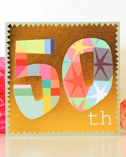 Gold Foiled Fifty Card