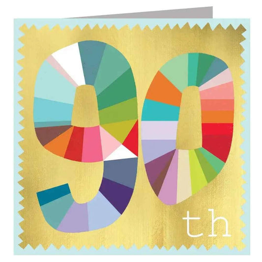 Gold Foiled Ninety Birthday Card