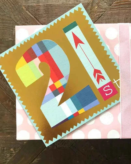 Gold Foiled Number Twenty One Card