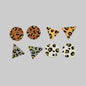 Gold Leopard Print Hand Painted Wooden Earrings Stud Set