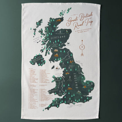 Great British Road Trip Tea Towel