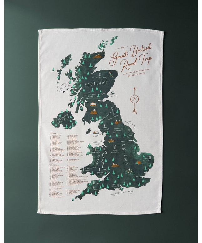Great British Road Trip Tea Towel