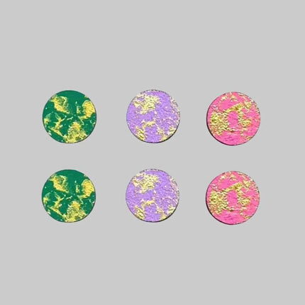 Green, lilac and pink gold blush fun stud earrings set