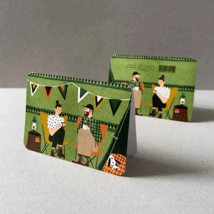 Green tent Greetings Card