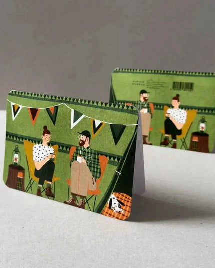 Green tent Greetings Card