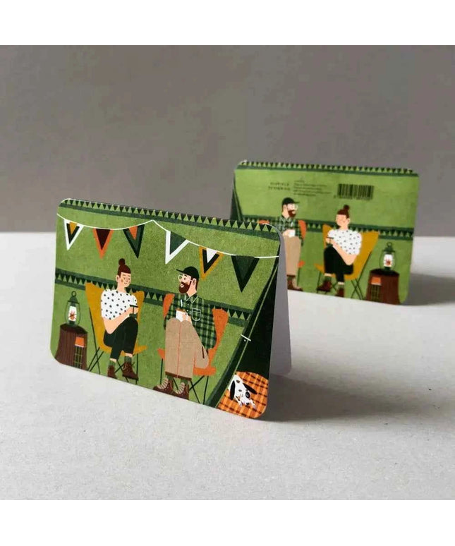 Green tent Greetings Card
